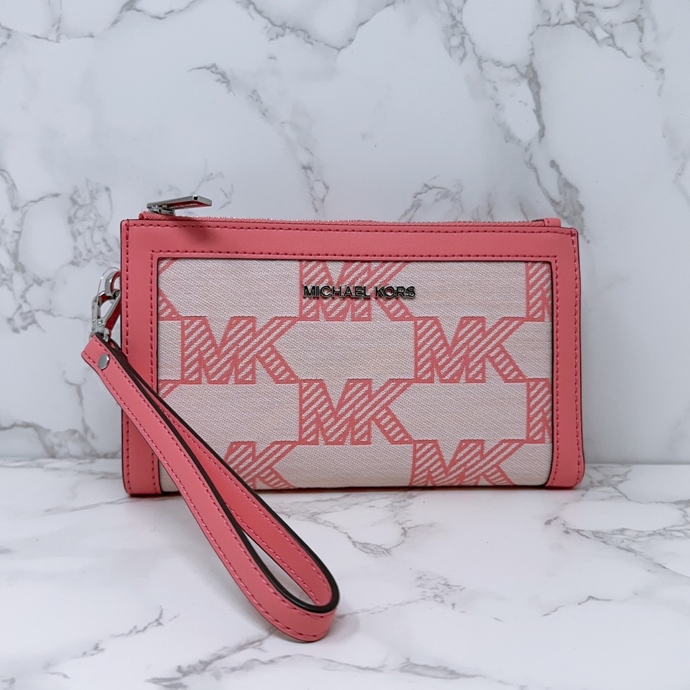Michael Kors jet set travel large double zip wallet